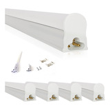 Kit 5 Led Tubular T5 30cm 6w C/ Calha Completa 4000k Neutro Cor Da Luz Branco-neutro 110v/220v