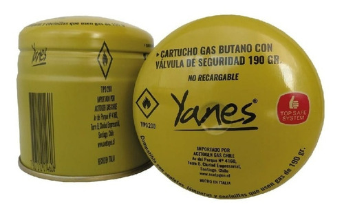 Gas Butano 190grs Con Válvula Seguridad