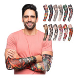 10 Mangas Tatuaje Temporal Unisex Cubre Sol Unitalla Tattoo 