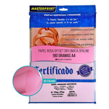 Papel Colorido A4 180g Diplomata Offset 50 Fls Masterprint Cor Rosa