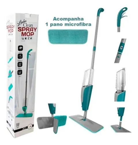  Pan Shopp Mop Spray Esfregão Chão Rodo Magico Limpeza Com Reservatório