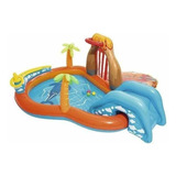 Pileta Playcenter  Centro De Juegos Con Tobogan 208l Bestway