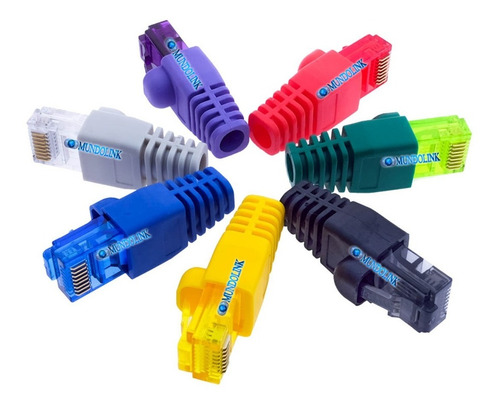 Conector Red Cat5e Rj45 Eternet + Capuchon Bota Pro Colores