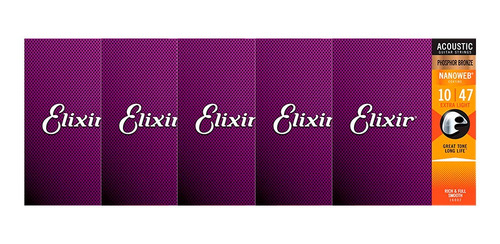 Pack 5 Cuerdas Guitarra Acustica Elixir 16002