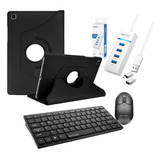 Kit Com Capa Giratória A7 Lite T220 T225 + Teclado E Mouse