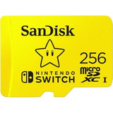 Memória Micro Sdxc Sandisk Nintendo Switch 256 Gb U3 Sdsq/vc