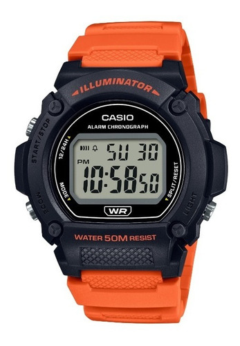 Reloj Hombre Casio W-219h-4 Deportivo Illuminator Cronómetro