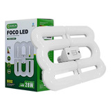 Foco Led Luminario 28w 2000lm Luz Fria Interior Entrada E27