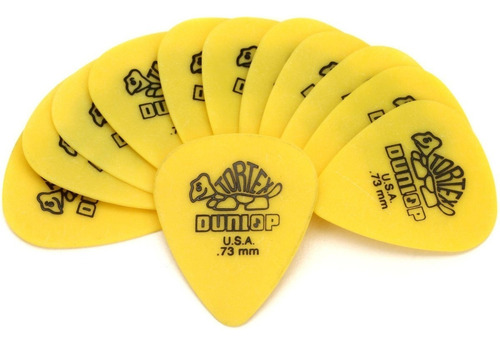 Palheta Dunlop Tortex  0.73mm 12 Un Standard - Amarelo