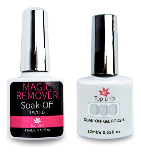 Kit Esmalte Em Gel Renda Soak Off + Magic Remover Top Lírio