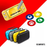 Case Capa Nintendo Switch Lite + Película De Vidro + 4 Grip