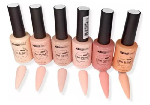 Set De 6 Esmaltes Permanentes Nude Cherimoya 8ml