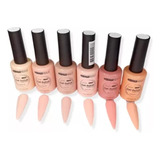 Set De 6 Esmaltes Permanentes Nude Cherimoya 8ml