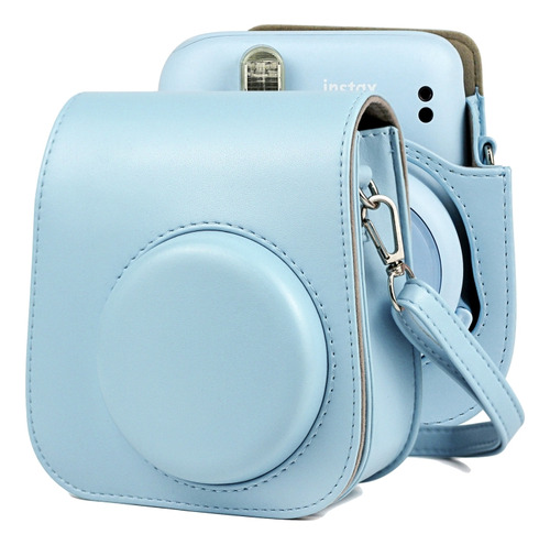 Funda De Piel Azul Para Cámara Fujifilm Instax Mini 11