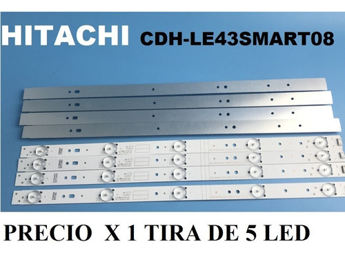 Tira De Led X1 Para Hitachi Cdh-le43smart08 Nuevas Aluminio 