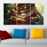 Cuadro Triptico Legends Of Runeterra Teemo Lvl Canvas Art