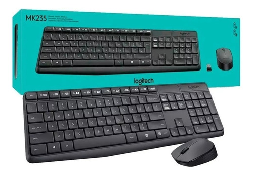 Teclado + Mouse Logitech Wir Mk235 Grey Español