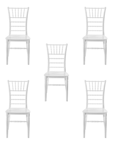 Silla Tiffany Plastica Eventos Lounge Banquete Paquete De 5 Color De La Estructura De La Silla Blanco