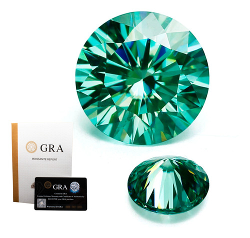 Gema Moissanite Redonda 5mm (0.5ct) Esmeralda C/certificado