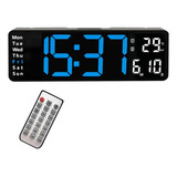 Aa Reloj De Pared Digital Moderno Con 10 Luces Azules