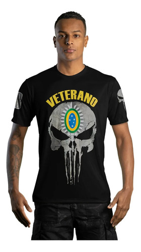 Camiseta Militar Caveira Punisher Justiceiro Veterano Uv 50+