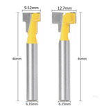 2 Brocas Fresa Router Ranura T 3/8 A 1/4 Y 1/2 A 1/4