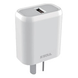 Cargador Puerto Usb 2.4a Soul Con Cable Usb Tipo C Celular Color Blanco