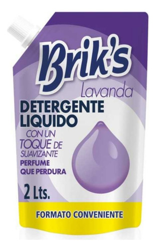 Pack X 4 Detergente Briks Doypack 2 Litros Con Suavizante 