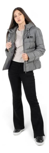 Parka Casual Puffa Gorro Mujer Ellus Gris