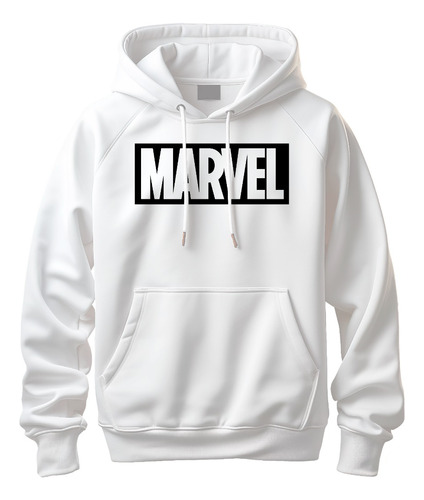 Buzo Chompa Hoodies Marvel Blanco 100% Algodon Perchado 