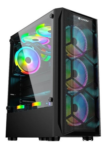 Gabinete Hayom Gb1706 Gamer Com Cooler Rgb Cor Preto