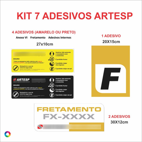 Adesivo Artesp Kit Obrigatório Modelo Novo Ônibus E Van