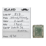 Lote817 Hong Kong 2 Cent. Año 1900 Yvert# 34 Nueva