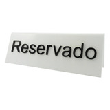 Placa Sinalização Mesa Reservado Casamento Festa Cor Da Armação Preto Cor Branco