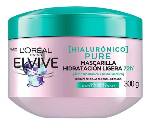 Mascarilla Tratamiento Elvive Hialurónico Pure Cabello Graso