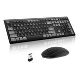 Combo De Teclado Y Mouse Inalámbricos, Teclado Ultradelgado 