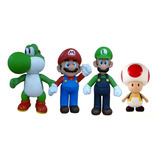 4 Bonecos Grandes Do Super Mario Bros Para Coleção Original