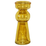 Candelabro Portavela De Vidrio Vintage Retro | Amarillo