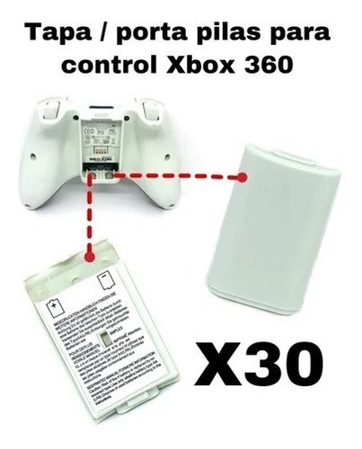 30 Tapa Para Pilas Portacajas Control Xbox 360 Porta Blanco