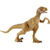 Figura Jurassic World Velociraptor Marrón Batalla Mattel