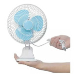 Mini Ventilador Clip Escritorio Ventiladores Pequeño Cantidad De Aspas 3 Color De La Estructura Blanco Color De Las Aspas Azul Diámetro 18 Cm Material De Las Aspas Plástico