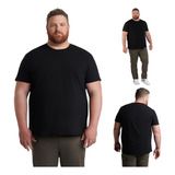 Kit 3 Camiseta Plussize Masculina Lisa Preta Algodão Oferta!