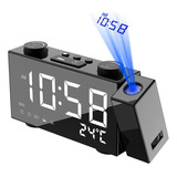 Lazhu 6 Inch Digital Fm Projection Radio Clock Gift