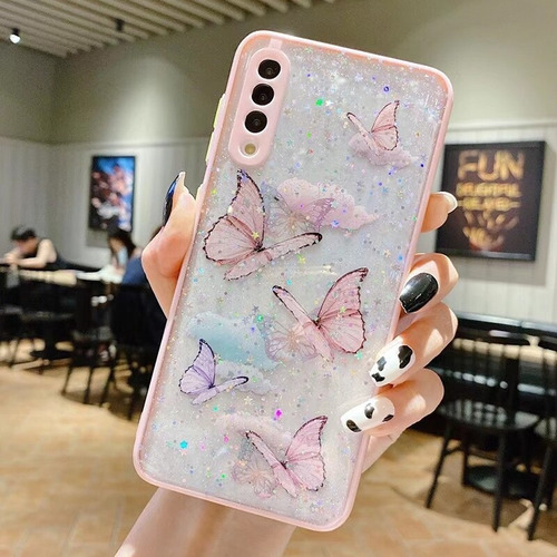 Bling - Funda Suave De Mariposa Transparente Para Samsung S2