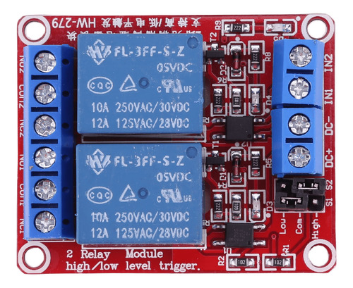 Relé De Activación De Nivel Alto Y Bajo De 2 Canales, 5 V Co