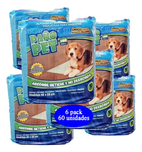 Alfombra Sanitaria Mini Desechable Mascotas X 60 Ud Paño Pet