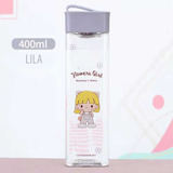 Botella De Agua Transparente Niña Kawaii Moda Asiática :)