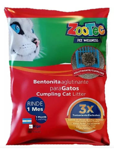 Piedras Sanitarias Aglutinante Para Gatos Zootec De 12kg