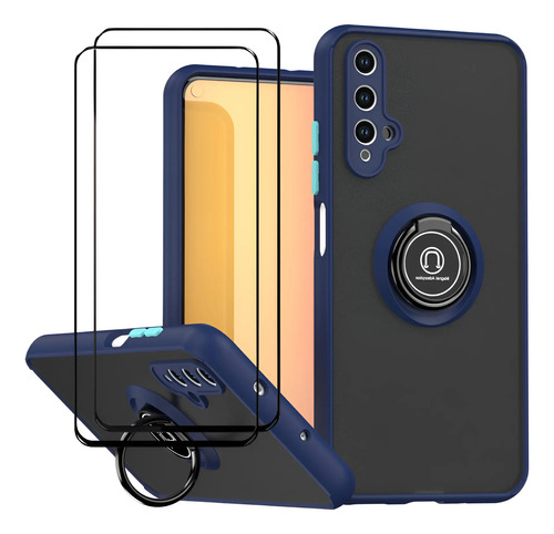 Funda Para Huawei Nova 5t \u002F Honor 20 Case Mica De Vidrio Cristal Templado,  Carcasa Protector Con Pie De Apoyo Magnético Phone Case + 2 Micas | MercadoLibre