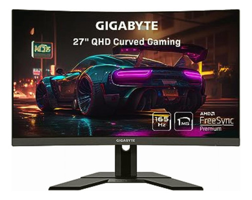 Gigabyte Monitor Gaming Curvo De 27 , Qhd, 165hz, Respuesta